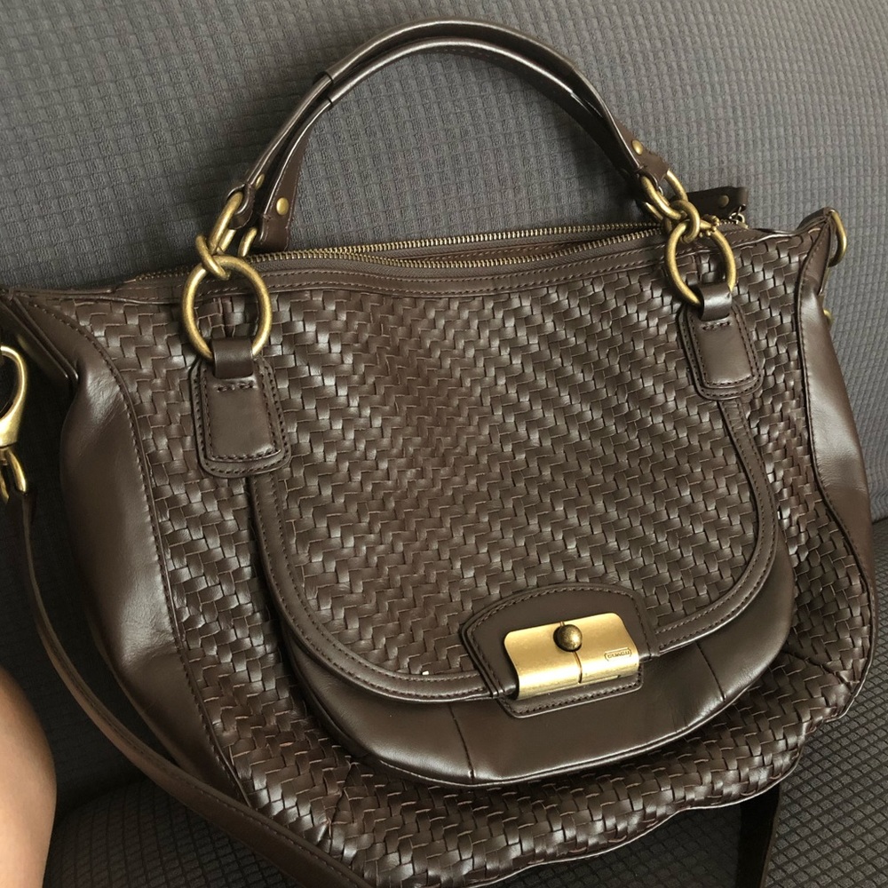 Brown Coach handbag and shoulder bag